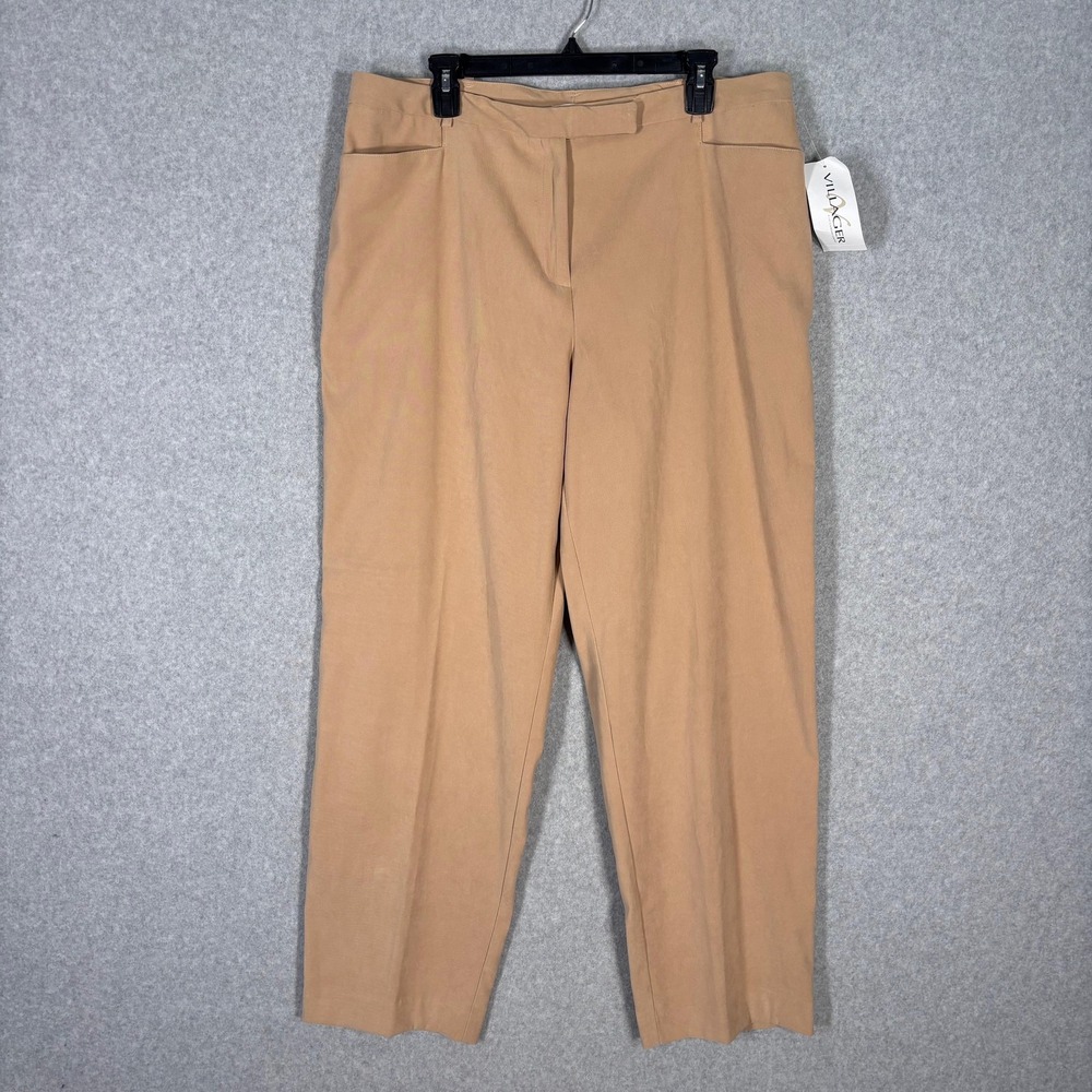 Villager Pants 18‎ Tan Stretch Pockets Trousers Quiet Luxury Neutral Academia
